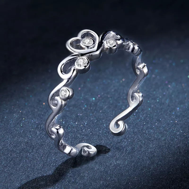 (bild till) Öppen Ring Crown Silver - Bsr105 - View 5