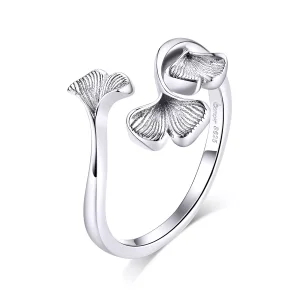 (bild till) Öppen Ring Ginkgo Leaf - Bsr097