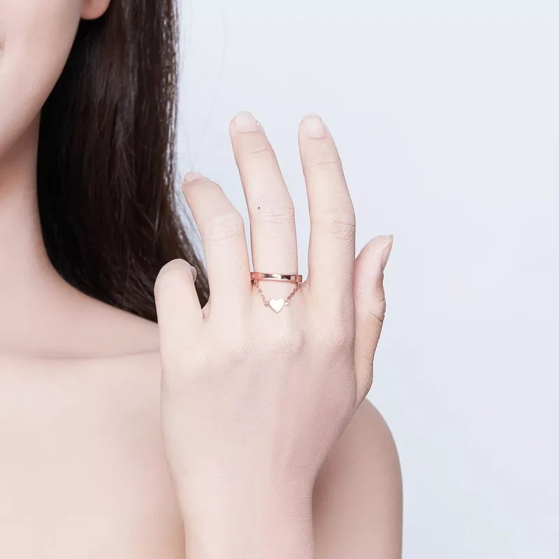 (bild till) Öppen Ring Love Light 14 Karat Roséguld - Scr572 - View 5