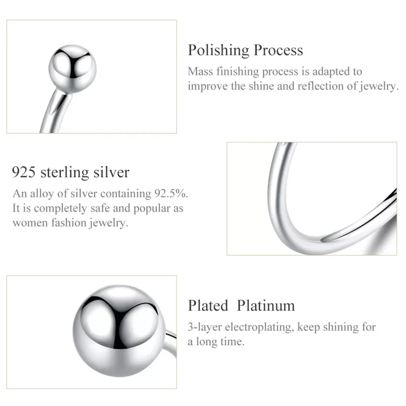 (bild till) Öppen Ring Silverboll - Scr575 - View 3