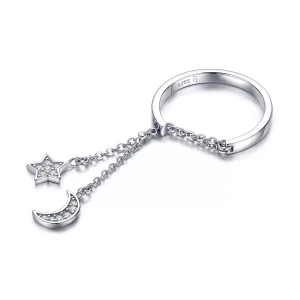 (bild till) Öppen Ring Star & Moon - Scr407