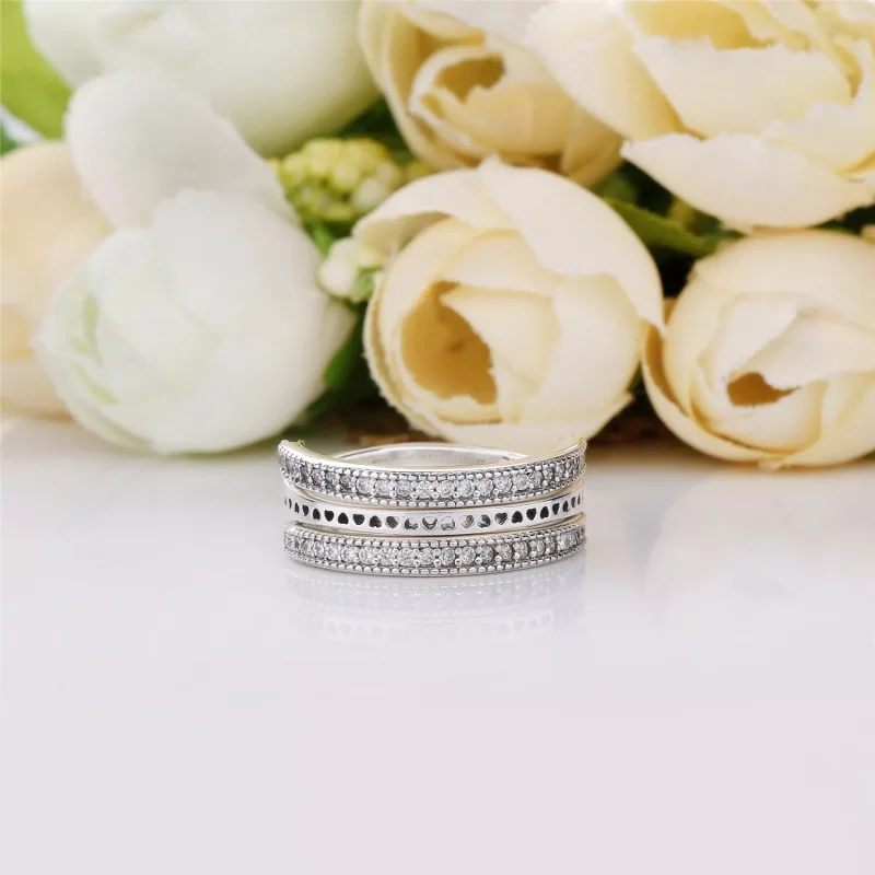 (bild till) Flipping Hearts of PANDORA Ring 197404CZ - View 2