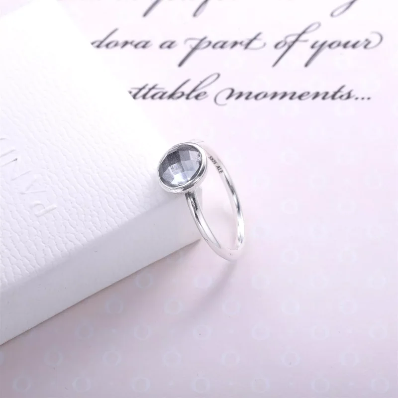(bild till) PANDORA April Droplet Ring 191012RC - View 3