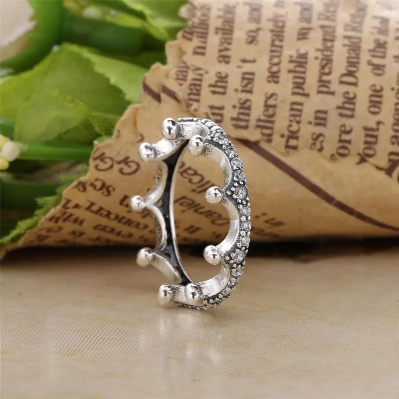 (bild till) PANDORA Clear Sparkling Crown Ring 197087CZ - View 2