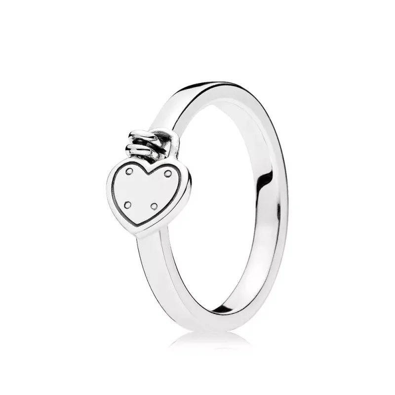 (bild till) PANDORA Heart-Shaped Padlock Ring 196571 - View 2
