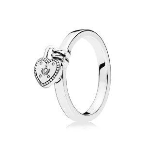 (bild till) PANDORA Heart-Shaped Padlock Ring 196571