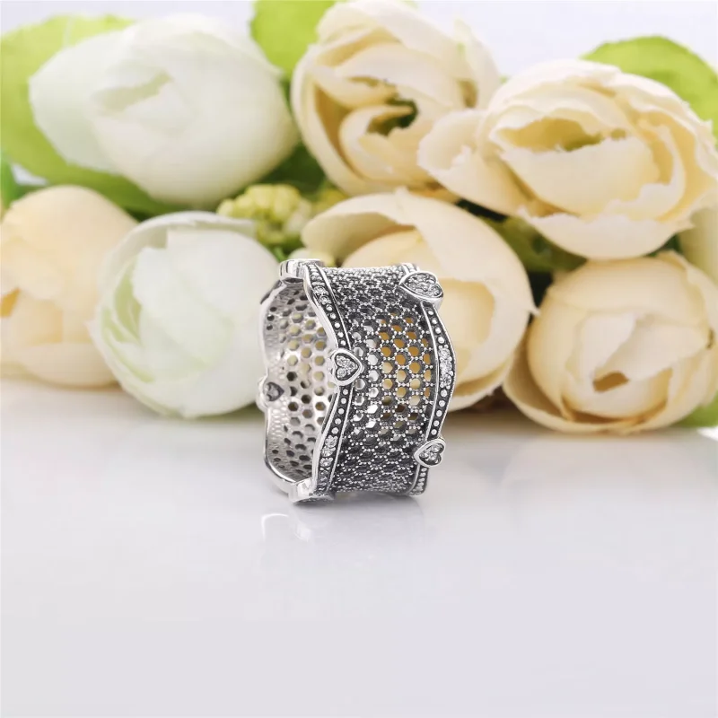 (bild till) PANDORA Lace of Love Ring 197706CZ - View 2
