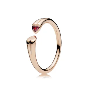 (bild till) PANDORA Polished & Sparkling Hearts Open Ring 186570CZR