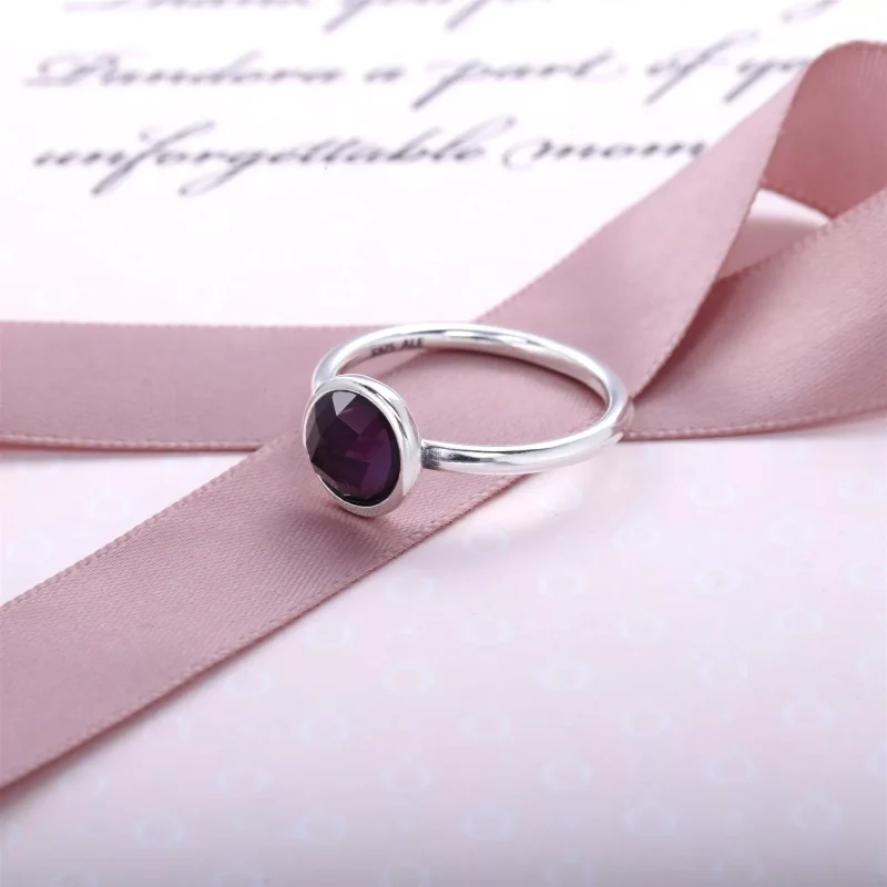 (bild till) Pandora Ring Februari Droplet Birthstone - 191012Sam - View 2