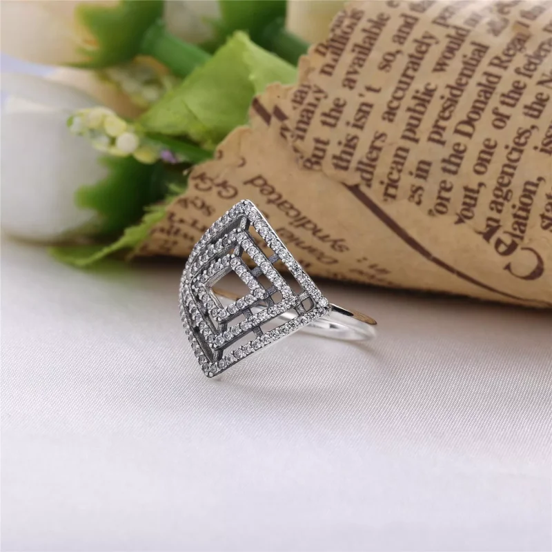 (bild till) Pandora Ring Geometriska Linjer - 196210Cz - View 2