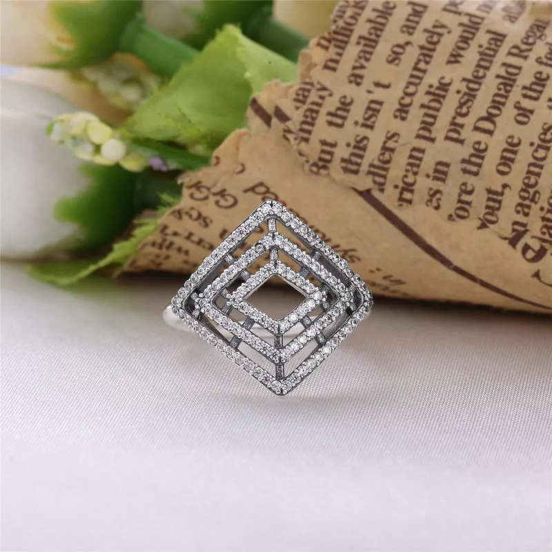 (bild till) Pandora Ring Geometriska Linjer - 196210Cz - View 3