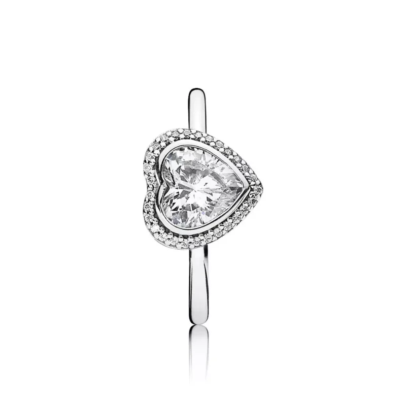 (bild till) Pandora Ring Glittrande Hjärtengagemang - 190929Cz - View 4