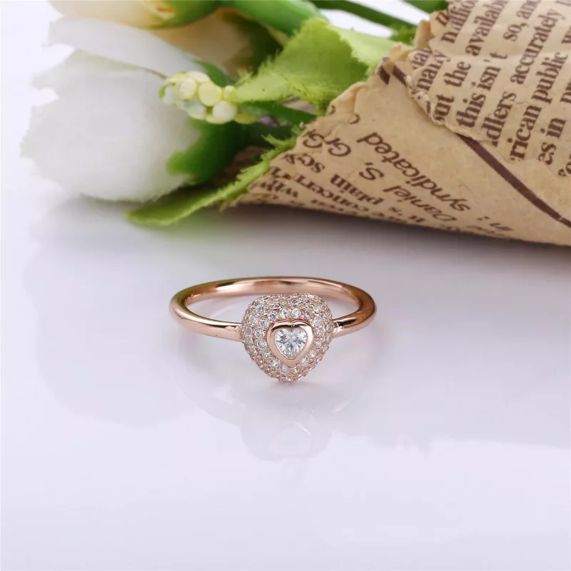 (bild till) Pandora Ring Hjärta 14 Karat Roséguld - Py00134-1 - View 2