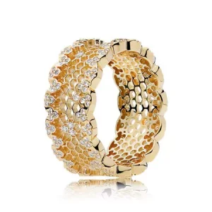 Pandora Ring Honeycomb Spets 14 Karats Guldpläterad - 167100Cz (bild till) Pandora Ring Honeycomb Spets 14 Karats Guldpläterad - 167100Cz