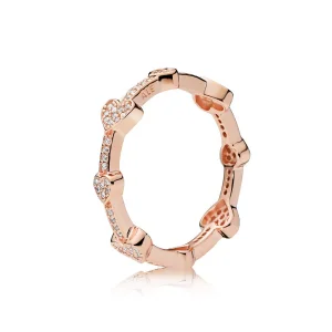 (bild till) Pandora Ring Lockande Hjärtan 14 Karat Roséguld - 187729Cz