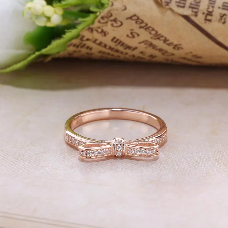(bild till) Pandora Ring Mousserande Rosett 14 Karat Roséguld - 180906Cz - View 2