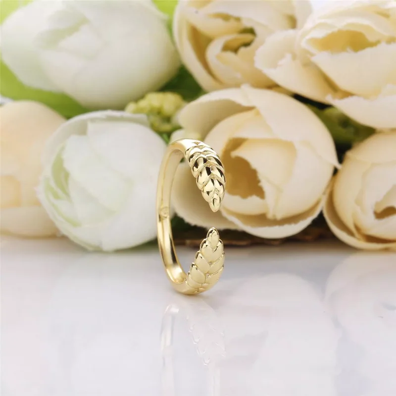 (bild till) Pandora Ring Öppna Korn 14 Karats Guldpläterad - 167699 - View 2