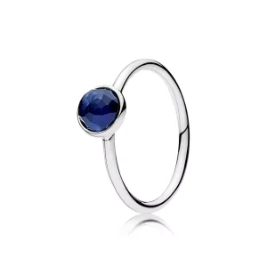 (bild till) Pandora Ring September Droplet Syntetisk Safir - 191012Ssa