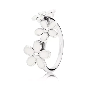 (bild till) Pandora Ring Trippel Vit Tusensköna Blomma - 190900En12