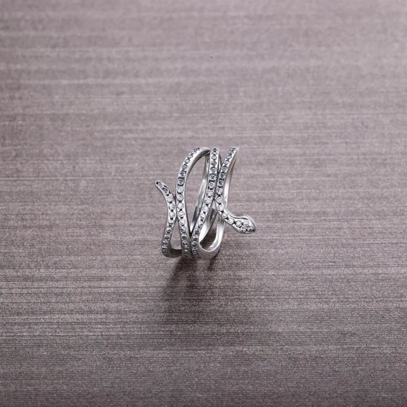 (bild till) Pandora Ring Virvlande Orm - 190954Cz - View 2