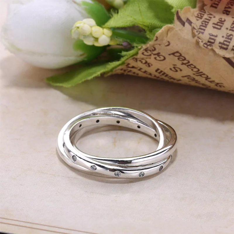 (bild till) Pandora Ring Virvlande Symmetri - 191034Cz - View 2