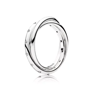 (bild till) Pandora Ring Virvlande Symmetri - 191034Cz
