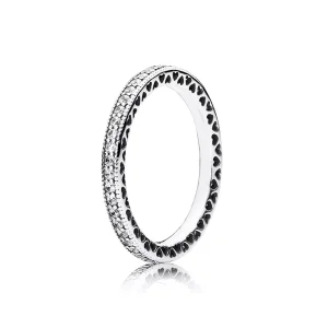 (bild till) PANDORA Sparkle & Hearts Ring 190963CZ