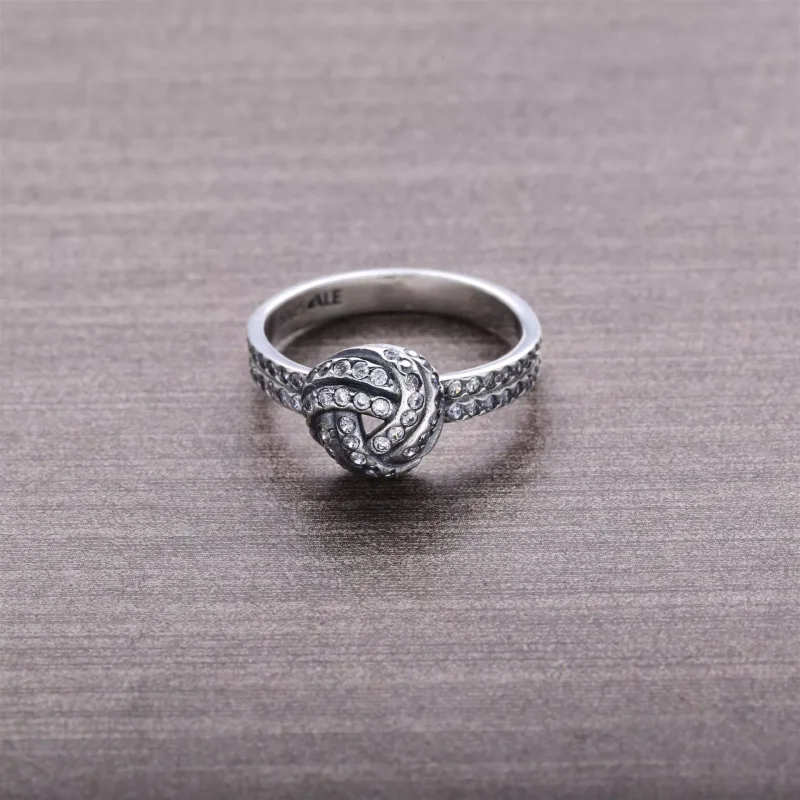 (bild till) PANDORA Sparkling Love Knot Ring 190997CZ - View 3