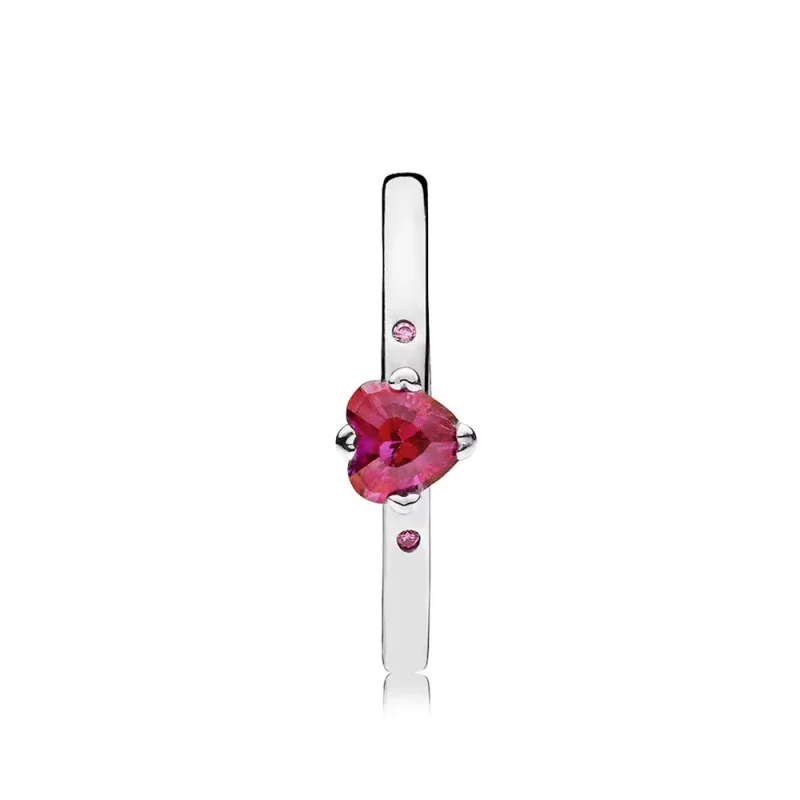 (bild till) PANDORA Sparkling Red Heart Ring 196574CZRMX - View 2