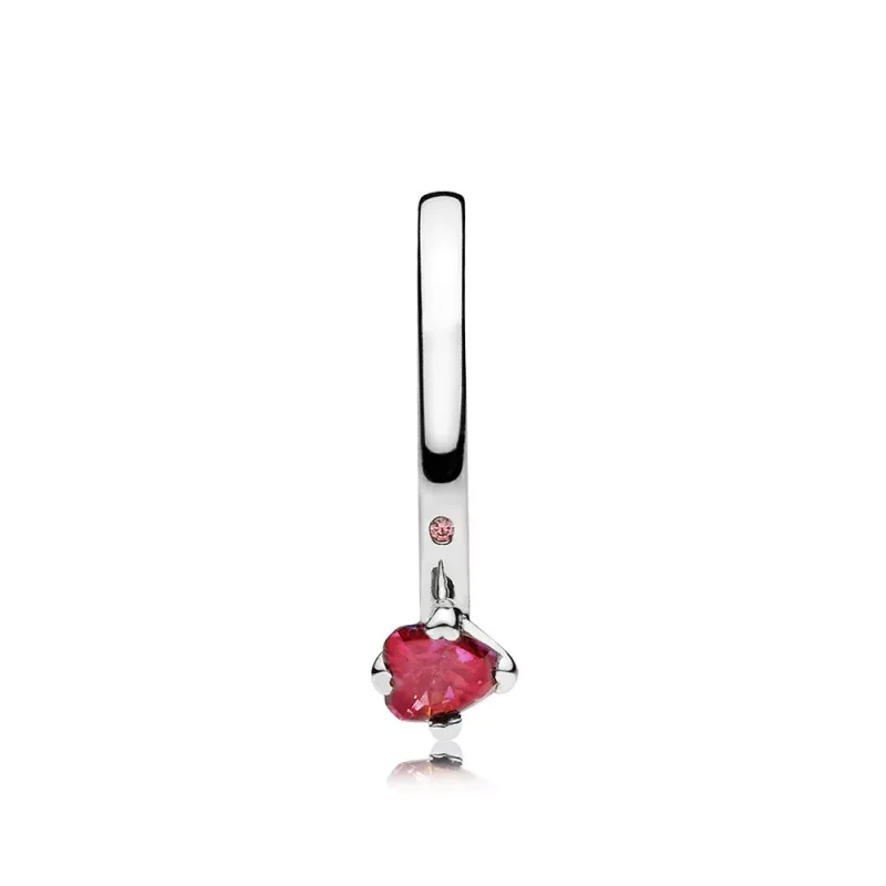 (bild till) PANDORA Sparkling Red Heart Ring 196574CZRMX - View 3