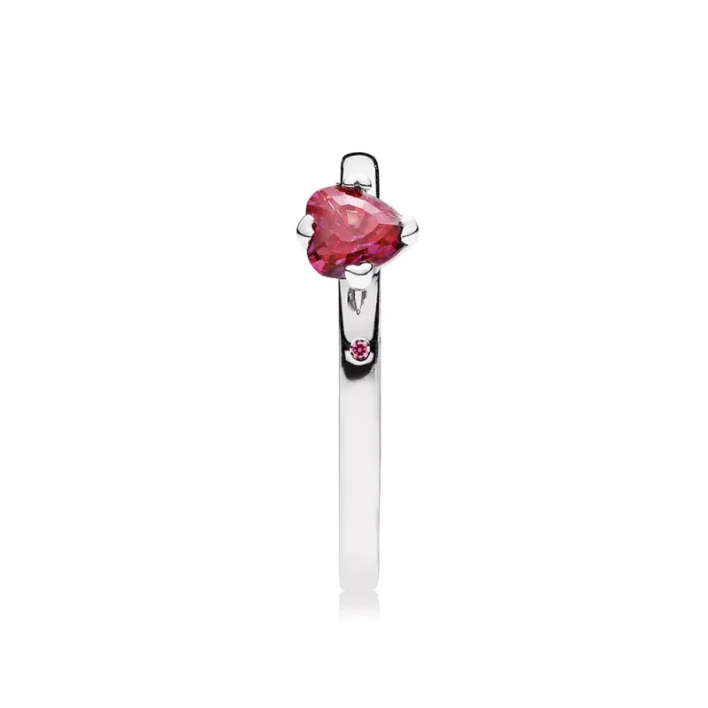 (bild till) PANDORA Sparkling Red Heart Ring 196574CZRMX - View 4
