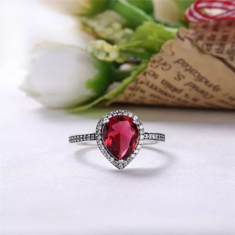 (bild till) PANDORA Sparkling Teardrop Ring 196251CZ - View 2