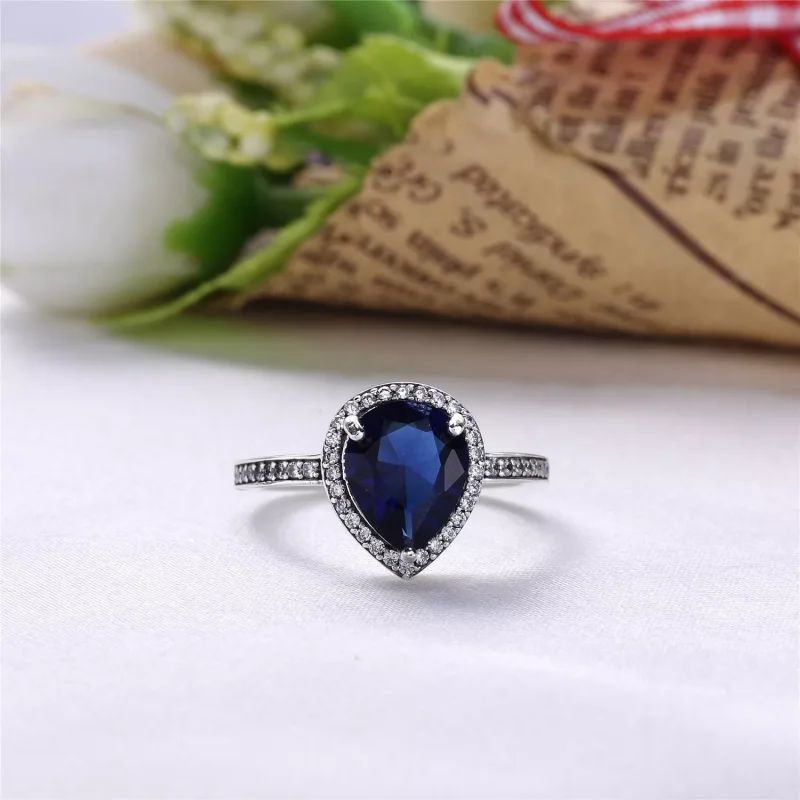 (bild till) PANDORA Sparkling Teardrop Ring 196251CZ - View 4