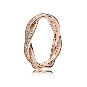 (bild till) PANDORA Sparkling Twisted Lines Ring 180892CZ