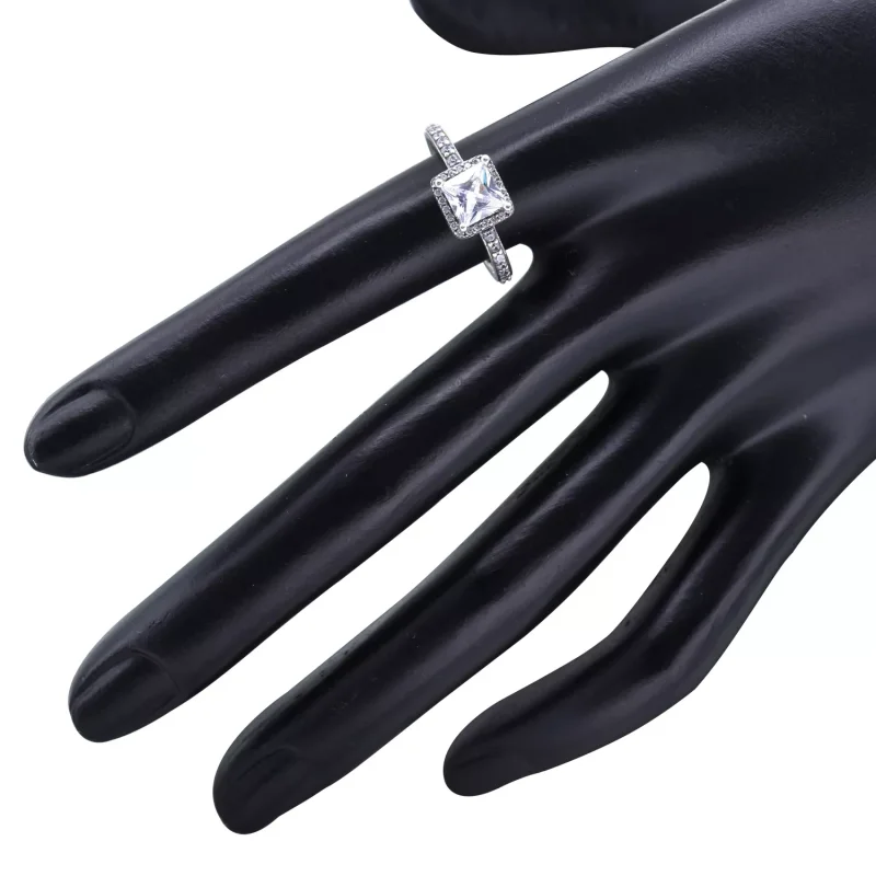 (bild till) PANDORA Square Sparkle Ring 190947CZ - View 3