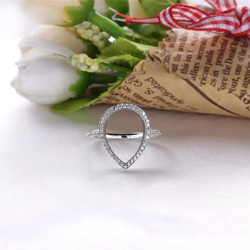 (bild till) PANDORA Teardrop Silhouette Ring 196253CZ - View 2