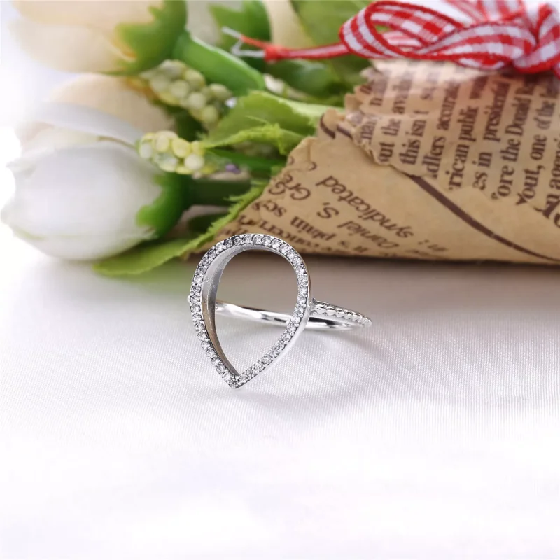 (bild till) PANDORA Teardrop Silhouette Ring 196253CZ - View 3