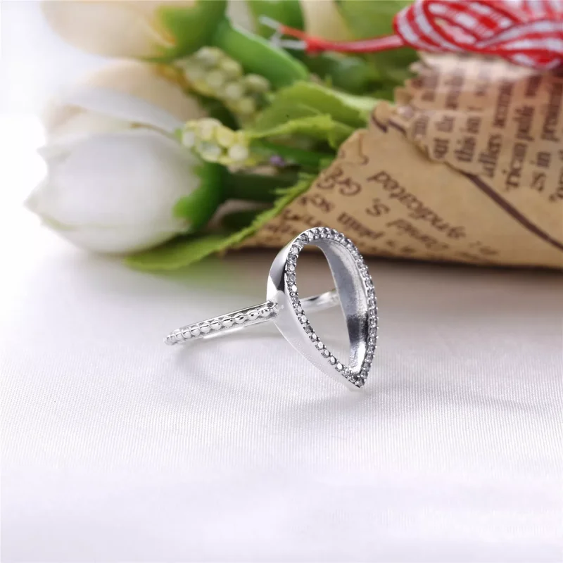 (bild till) PANDORA Teardrop Silhouette Ring 196253CZ - View 4