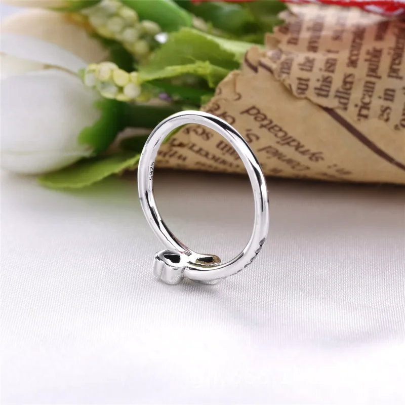 (bild till) PANDORA Two Sparkling Hearts Ring 191023CZ - View 3