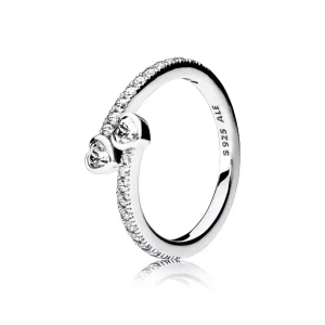 (bild till) PANDORA Two Sparkling Hearts Ring 191023CZ
