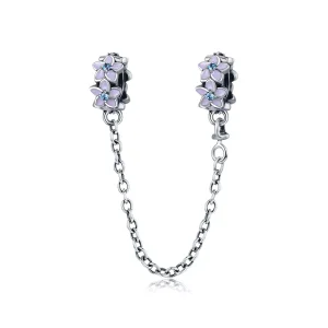 (bild till) Pandora Stil Säkerhetskedja Lila Blommor - Scc602