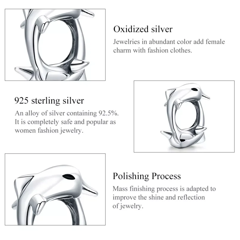 (bild till) Pandora Stil Mellanled Delfiner - Bsc296 - View 7