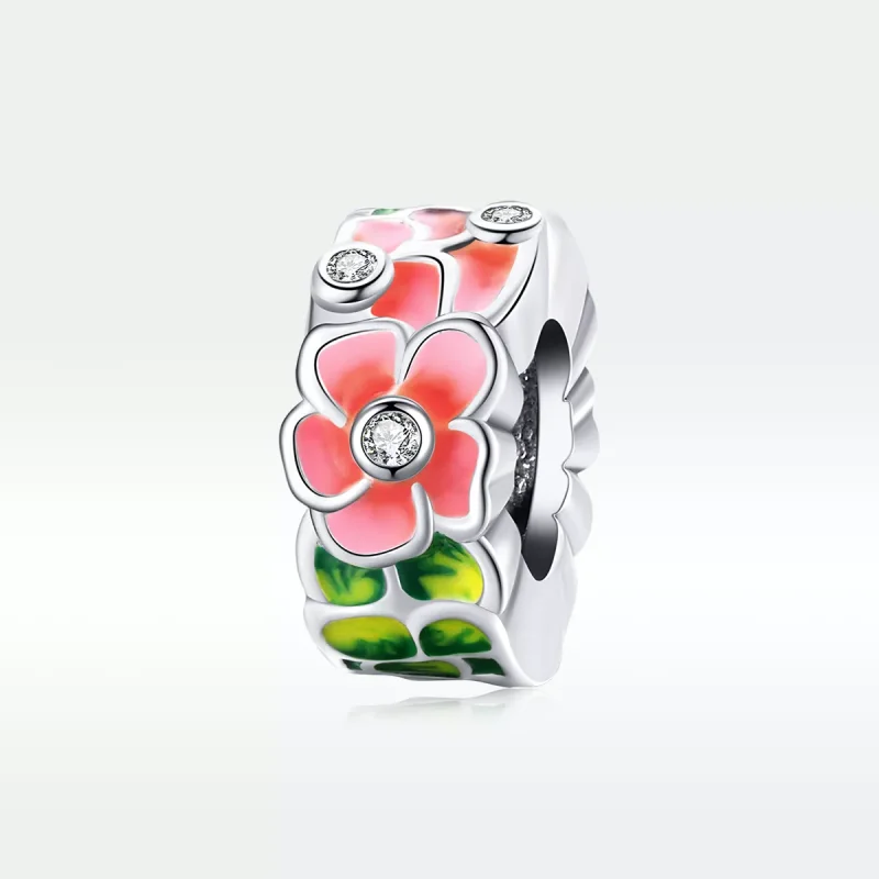 (bild till) Pandora Stil Mellanled Färgglada Blommor - Scc1727 - View 5