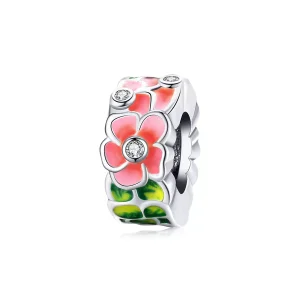 (bild till) Pandora Stil Mellanled Färgglada Blommor - Scc1727