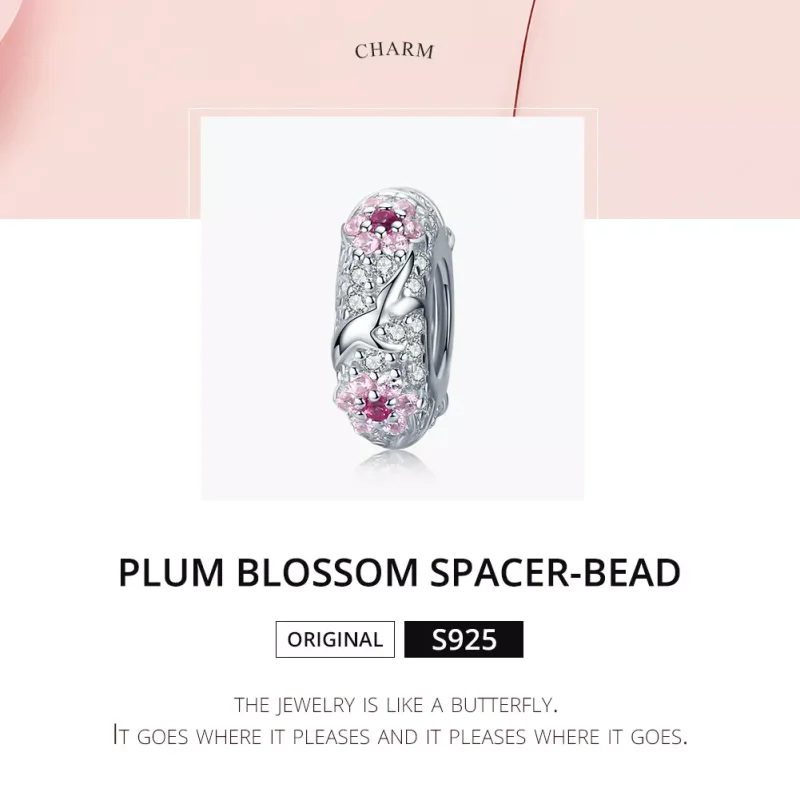 (bild till) Pandora Stil Mellanled Plommonblomma - Bsc152 - View 6