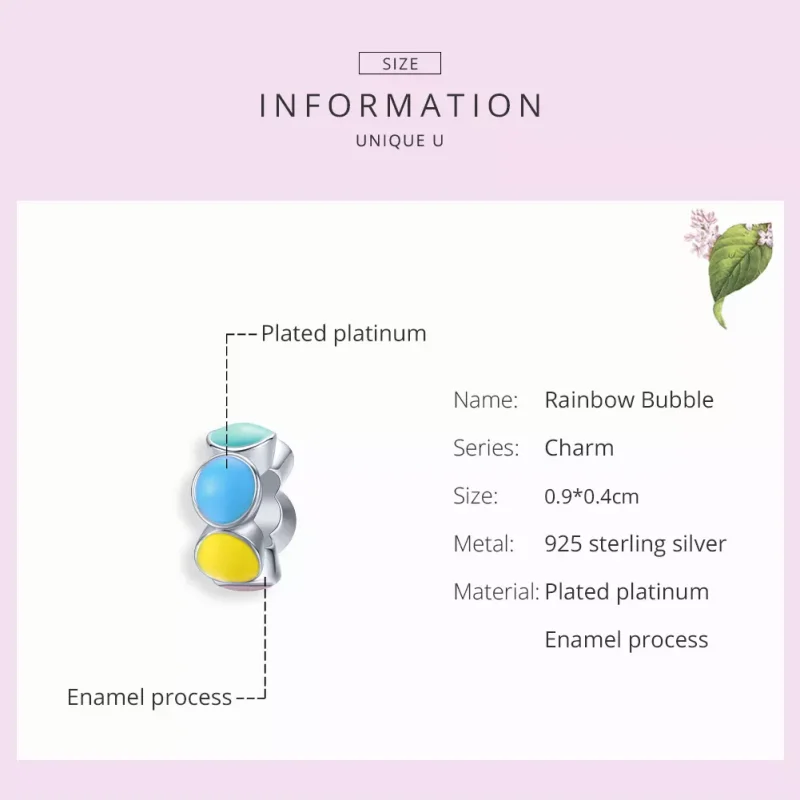 (bild till) Pandora Stil Mellanled Rainbow Bubble - Scc1555 - View 7
