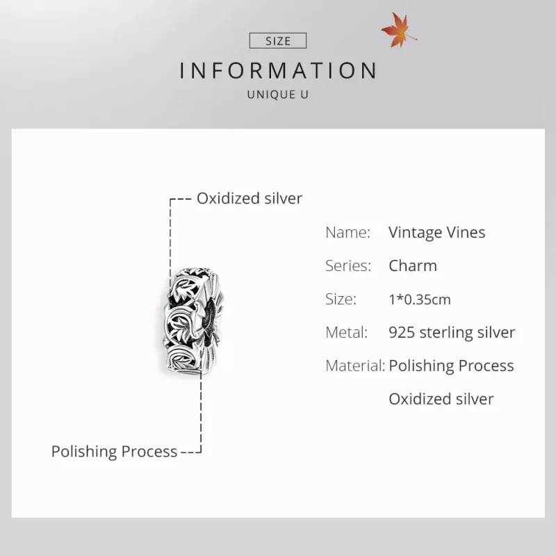 (bild till) Pandora Stil Mellanled Vintage Vines - Scc1601 - View 6