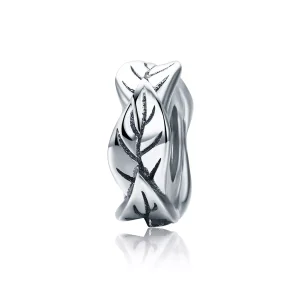 (bild till) Pandora Stil Mellanled Vita Blad - Scc597