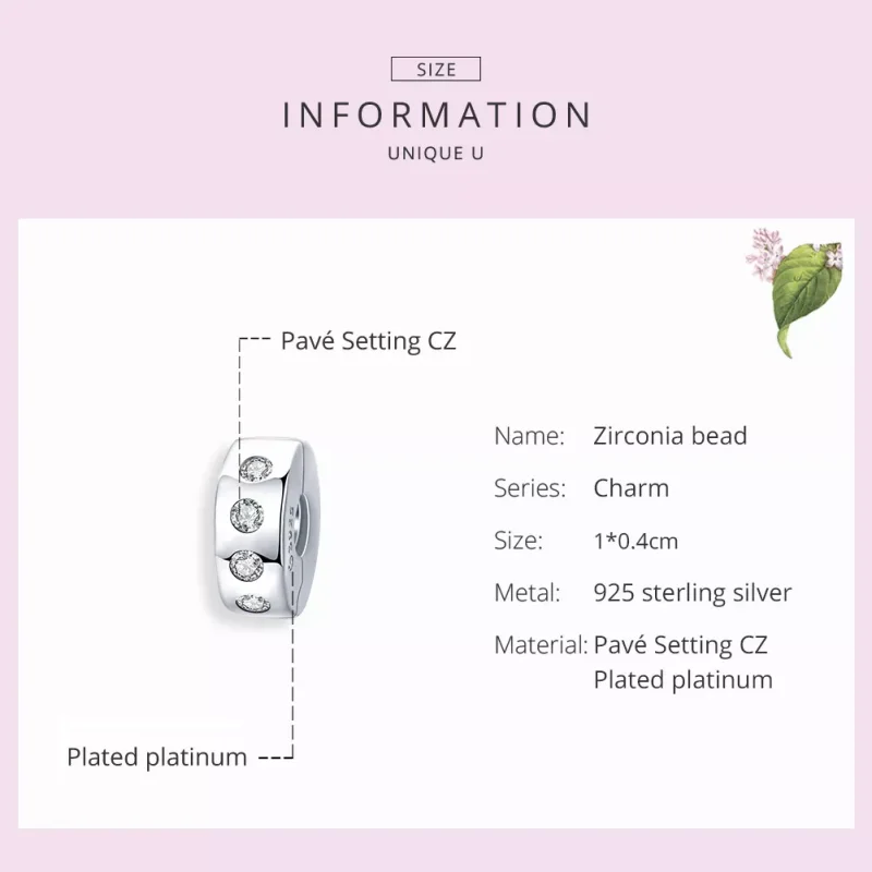 (bild till) Pandora Stil Mellanled Zirkoniumoxid - Bsc165 - View 7