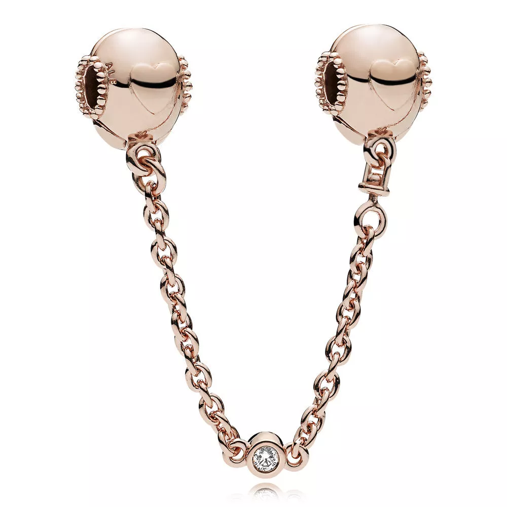 pandora embossed hearts säkerhetskedja 787636cz